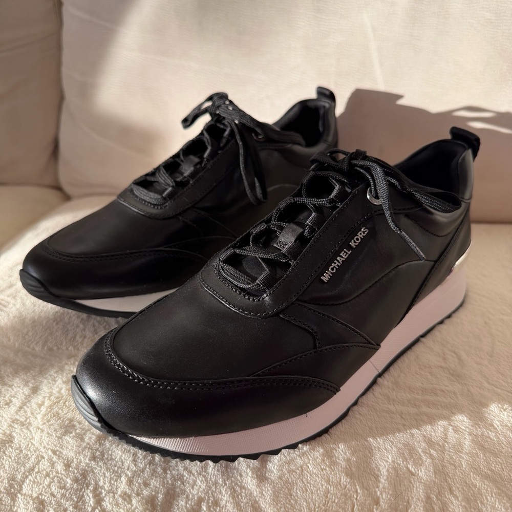 Michael Kors Black Leather Sneakers